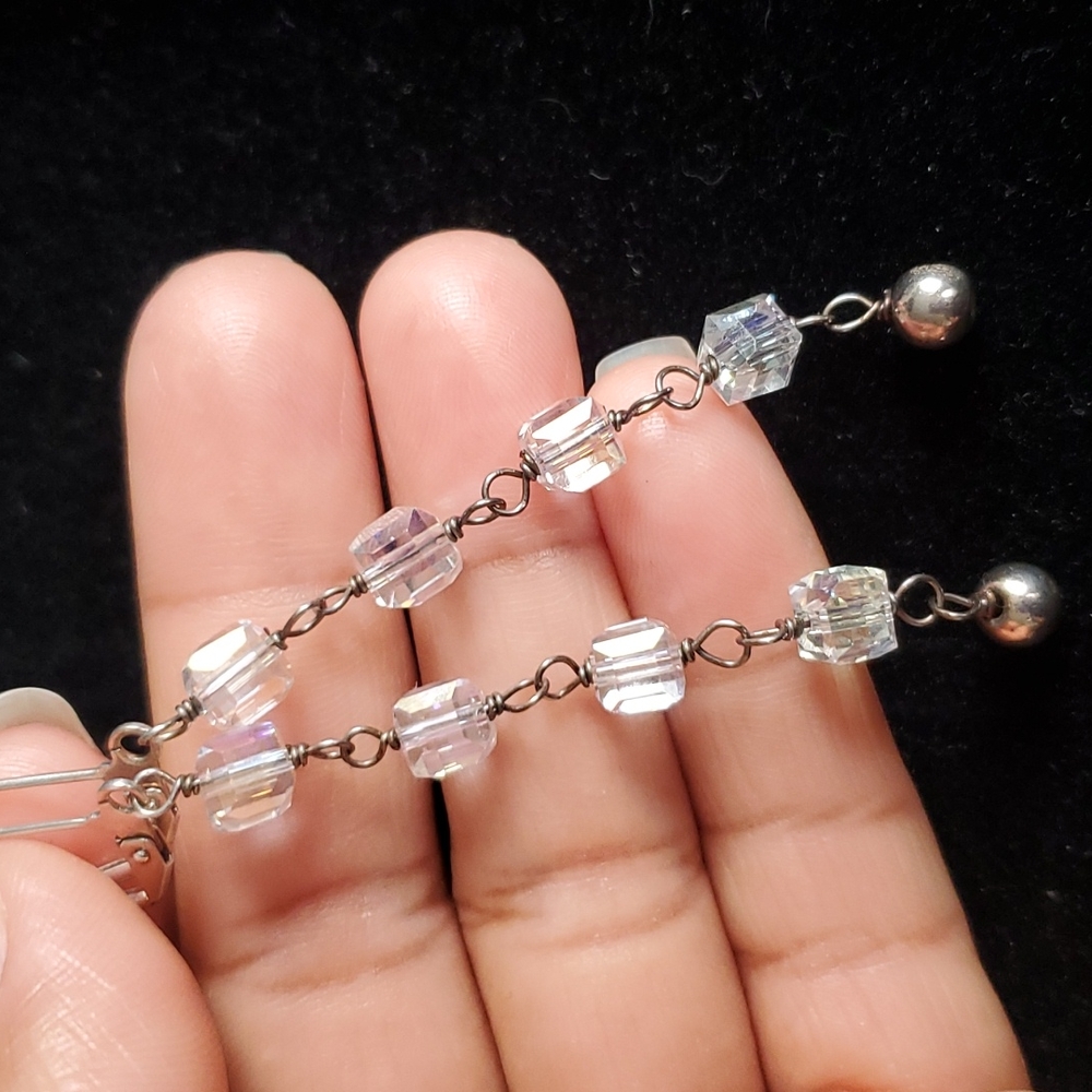 , Silver & Crystal  Earrings